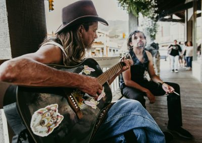 a man playing a guitar